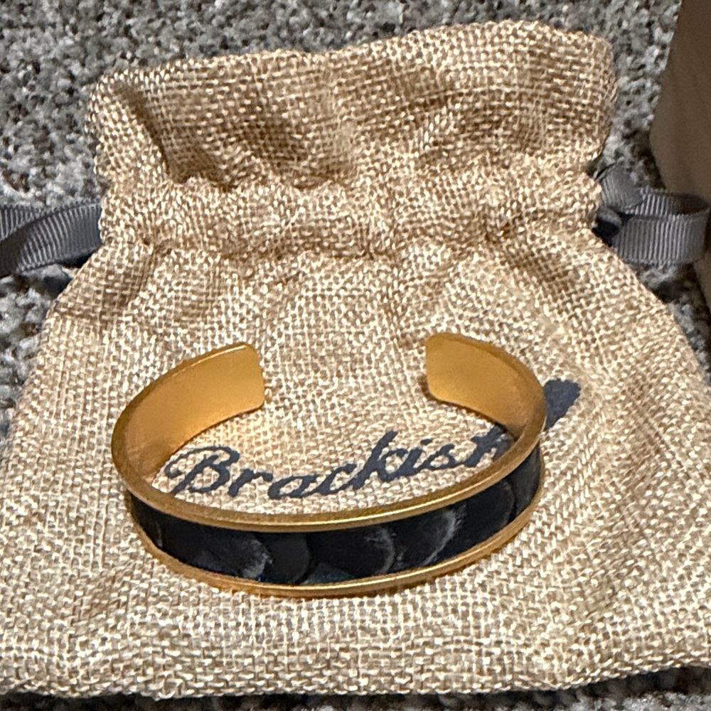 Gold and Black Men's Bangle Bracelet